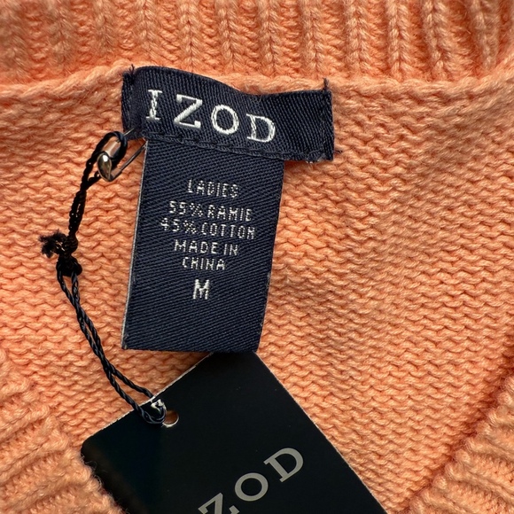 IZOD Ladies Cotton Argyle Sweater Size Med - Picture 3 of 3